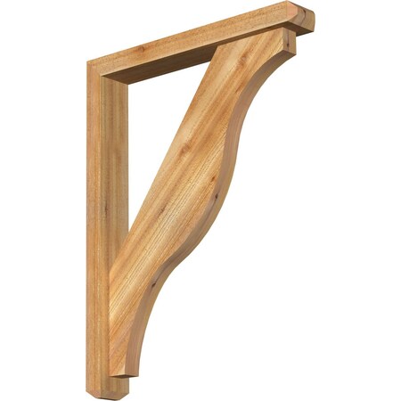 Ekena Millwork Funston Craftsman Rough Sawn Bracket w/ Offset Brace, Western Red Cedar, 4"W x 26"D x 34"H BKT0402X26X34FST04RWR